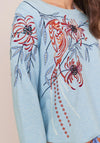 White Stuff Sally Embroidered Sweatshirt, Blue