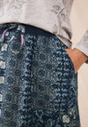 White Stuff Effie Linen Floral Midi Skirt, Navy Multi