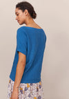 White Stuff Rye Tape Short Sleeve Jumper, Blue