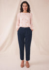 White Stuff Maddie Slim Linen Trousers, Navy