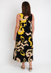 White Stuff Gigi Print Linen Blend Maxi Dress, Black & Yellow