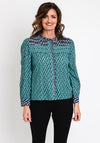 White Stuff Mabel Mix Print Shirt, Teal Multi