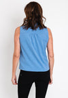 White Stuff Flowing Grasses Sleeveless Shirt, Mid Blue