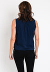 White Stuff Flowing Grasses Sleeveless Shirt, Navy