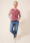 White Stuff Libby Crew Neck Fine Cardigan, Dusty Pink