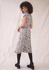 White Stuff Printed A-line Midi Dress, Grey Multi
