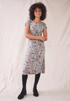 White Stuff Printed A-line Midi Dress, Grey Multi