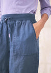 White Stuff Effie Elasticated Linen Shorts, Blue Denim