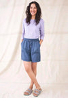 White Stuff Effie Elasticated Linen Shorts, Blue Denim