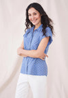White Stuff Ella Embroidered Dot Shirt, Blue Multi