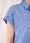 White Stuff Ella Embroidered Dot Shirt, Blue Multi