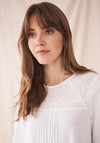 White Stuff May Embroidered Neckline Blouse, White