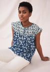 White Stuff Riya Jersey Print Top, Navy Multi