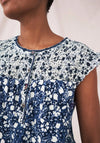 White Stuff Riya Jersey Print Top, Navy Multi