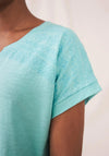 White Stuff Nelly Embroidered T-Shirt, Bright Blue