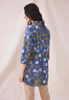 White Stuff Anu Printed Linen Tunic Top, Blue Multi