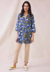 White Stuff Anu Printed Linen Tunic Top, Blue Multi
