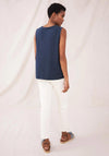 White Stuff Summer Sorbet Embroidered Vest, French Navy