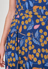 White Stuff Sophie Leaf Print Maxi Dress, Blue Multi
