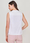 White Stuff Flowing Grasses Sleeveless Jersey Shirt, White