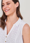 White Stuff Flowing Grasses Sleeveless Jersey Shirt, White