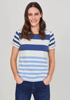 White Stuff Neo Stripe T-Shirt, Blue Multi
