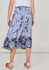 White Stuff Matilda Crinkle Floral Print Midi Skirt, Blue Multi