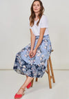 White Stuff Matilda Crinkle Floral Print Midi Skirt, Blue Multi