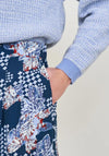 White Stuff Matilda Crinkle Floral Print Culottes, Blue Multi