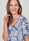 White Stuff Matilda Floral Print Top, Blue Multi