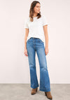 White Stuff Flare Mid Rise Jeans, Mid Blue Denim