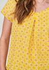White Stuff Kia Organic Cotton Circle Print Top, Yellow Multi