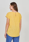 White Stuff Kia Organic Cotton Circle Print Top, Yellow Multi