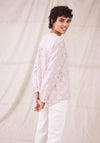 White Stuff Ruby Printed Linen Shirt, Pink & White