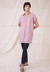 White Stuff Bantu Long Linen Tunic, Mauve Pink