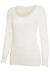 White Swan Brushed Thermal Long Sleeve Top, White