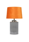 WJ Sampson Monochrome Table Lamp with Papaya Shade