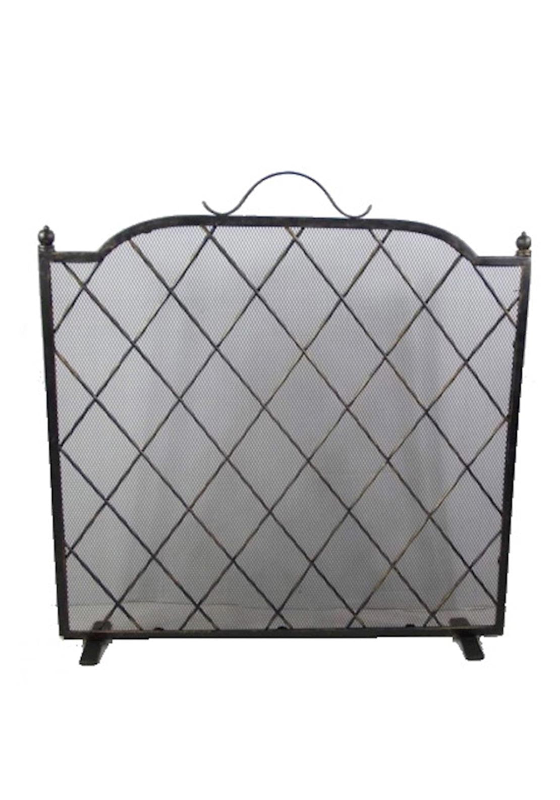 WJ Sampson Single Panel Fire Screen, Black