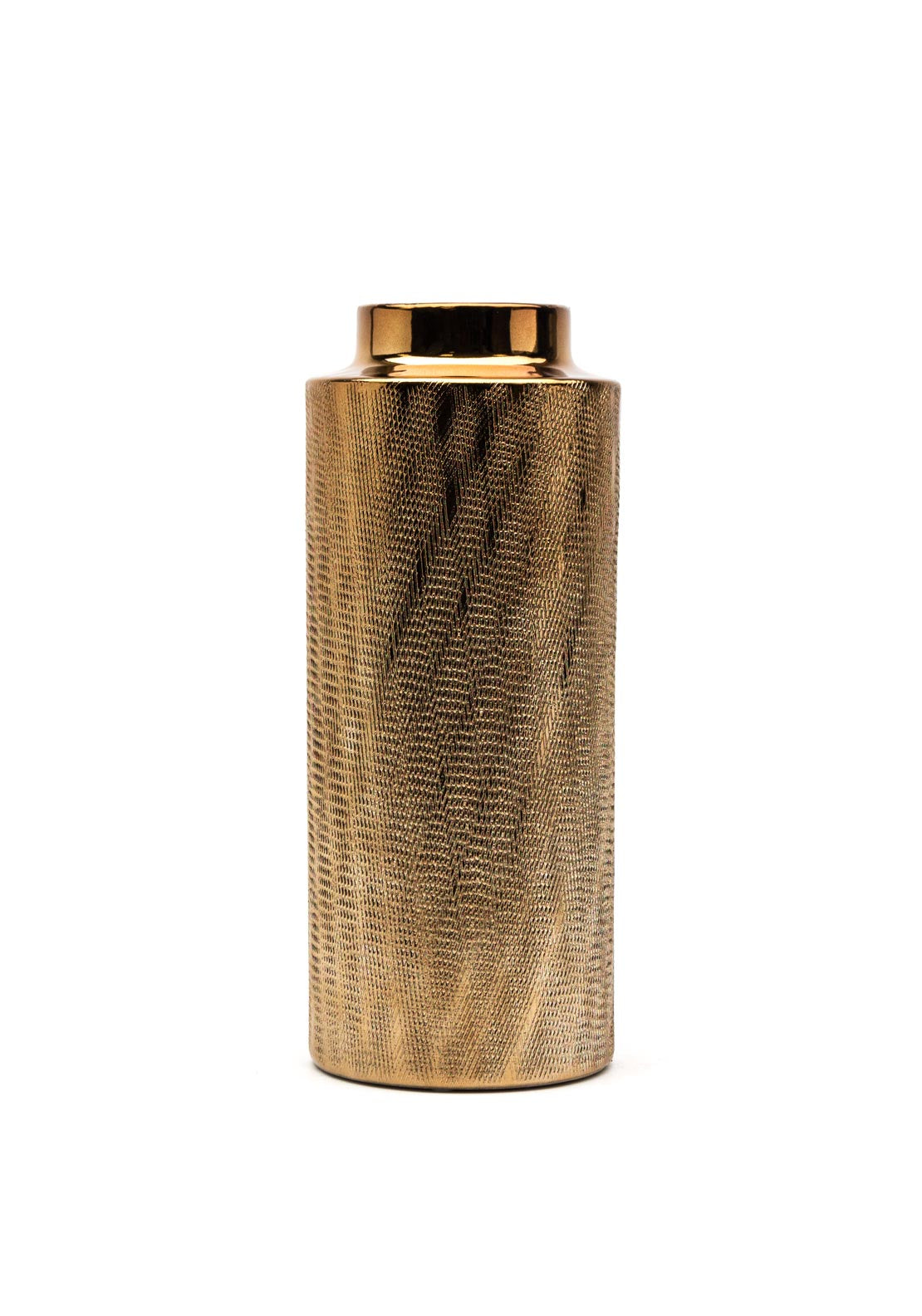 Fern Cottage Interiors Tall Gold Etched Vase