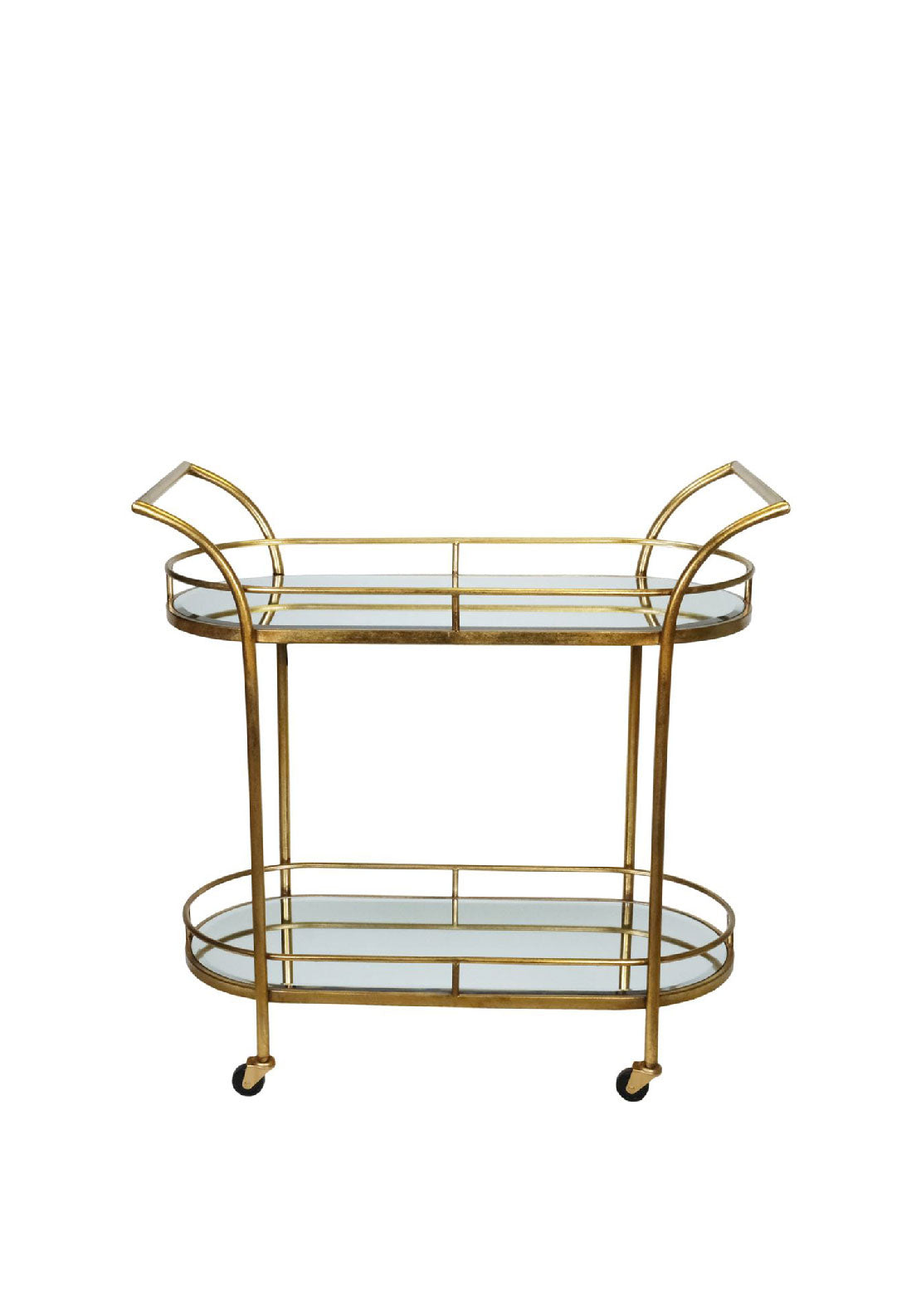 WJ Sampson Gold Mirrored Drinks Trolley