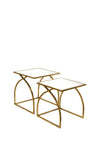 WJ Sampson Set of 2 Gold Nest Mirrored Tables