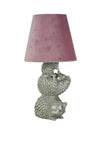 WJ Sampson Silver Hedgehog Lamp with Blush Shade