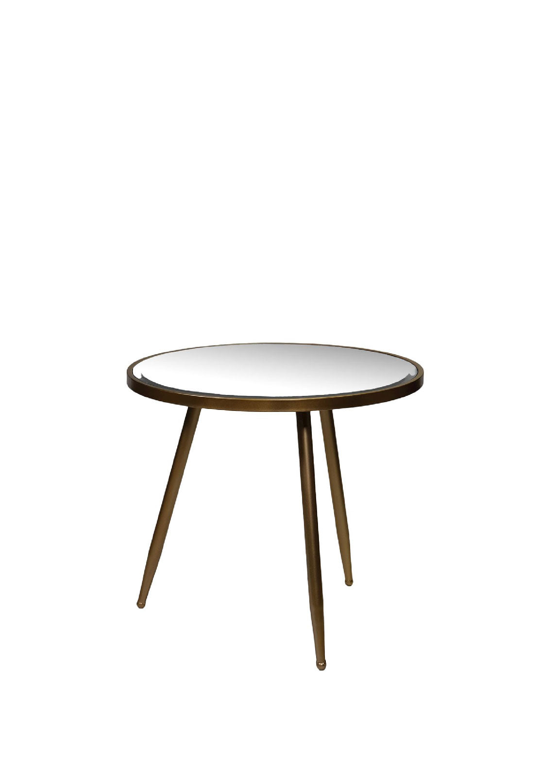 WJ Sampson Antique Gold Mirrored Round Table