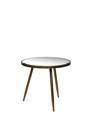 WJ Sampson Antique Gold Mirrored Round Table