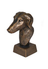 WJ Sampson Brass Dog Bust Sculpture