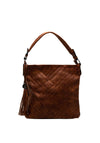 Zen Collection Cut Out Stripe Large Shoulder Bag, Brown