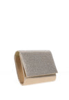 Glamour Ava Diamante Shimmer Clutch Bag, Gold