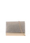 Glamour Ava Diamante Shimmer Clutch Bag, Gold