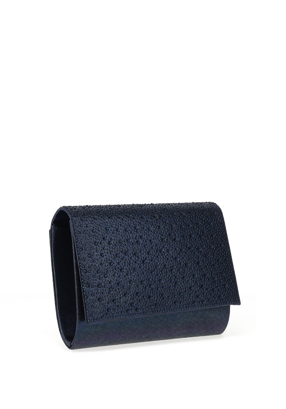 Glamour Ava Diamante Shimmer Clutch Bag, Navy