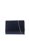 Glamour Ava Diamante Shimmer Clutch Bag, Navy